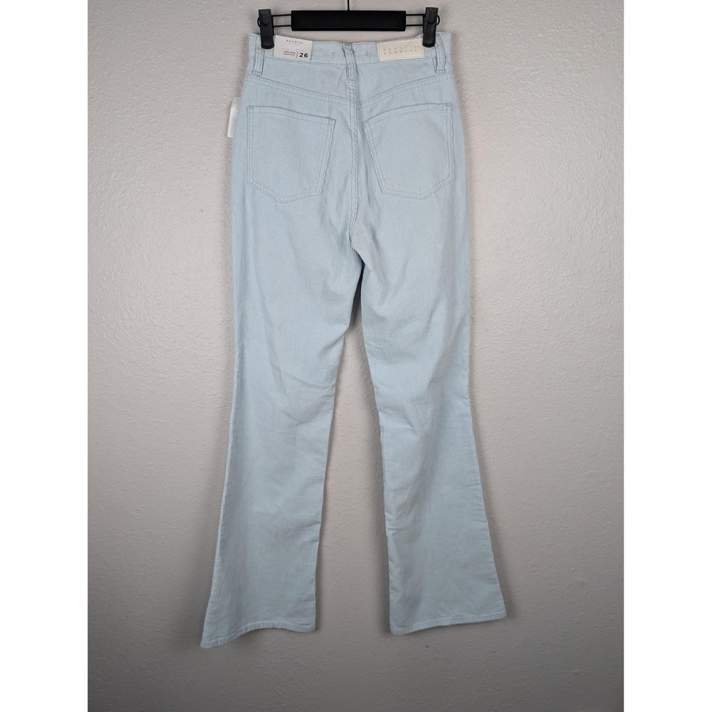 Pacsun High Rise Bootcut Jeans Womens 26 Light Blue Corduroy Pants 100% Cotton - Picture 3 of 13